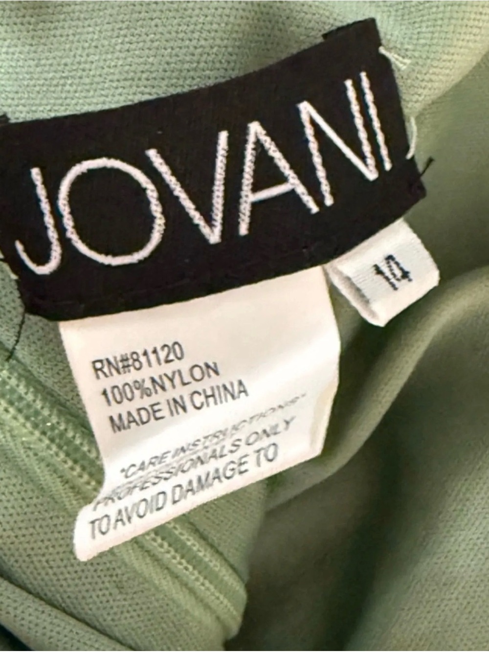 NWT Very Rare Jovani Olive/Lime Green Sequin Deep V-Neck Mermaid Gown Size 14 - Picture 10 of 11